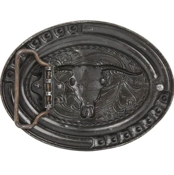 New turqouise color western bull belt buckle